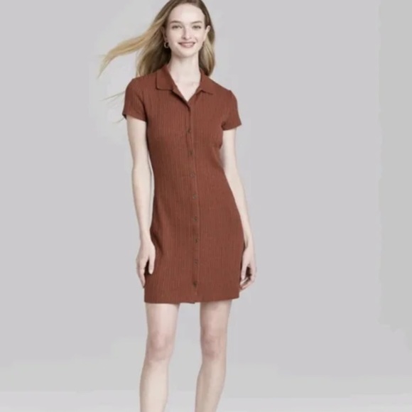 Wild Fable | Ribbed Button-Down Dress - Picture 5 of 5